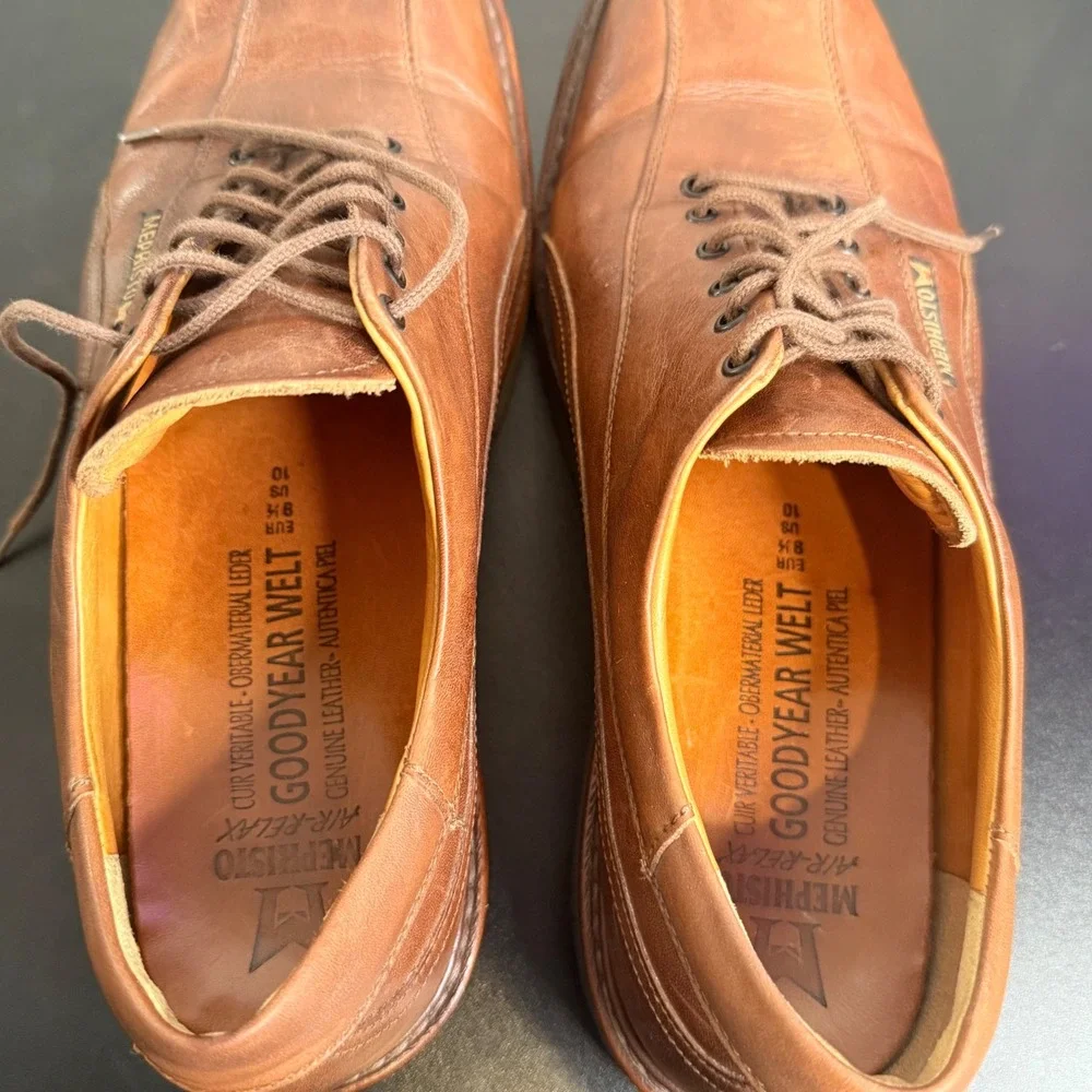 Mephisto Abel Goodyear Welt Air Relax Men 10 Leather Lace Up Shoes Oxford Brown